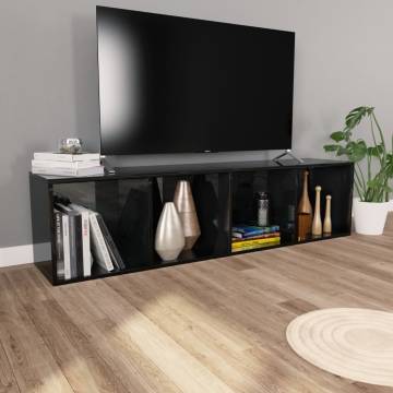 High Gloss Black Book Cabinet & TV Cabinet - Stylish Storage