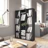 High Gloss Grey Room Divider Book Cabinet - 100x24x140 cm