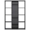 High Gloss Grey Room Divider Book Cabinet - 100x24x140 cm