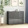 High Gloss Grey Sideboard - Minimalist Design - 88x30x70 cm