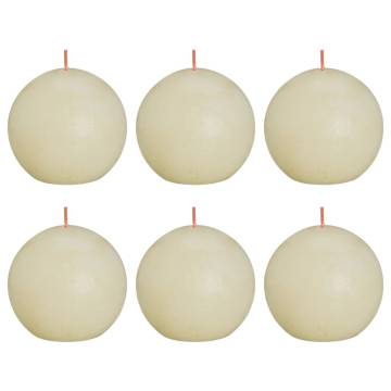 Bolsius Rustic Ball Candles Shine - Soft Pearl 6 pcs | Hipomarket