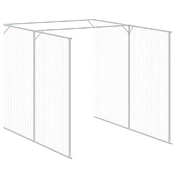 Dog House with Run - Light Grey Galvanised Steel 165x1271 cm