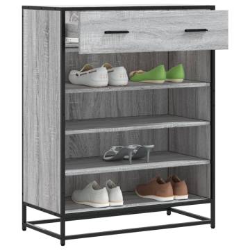 Elegant Grey Sonoma Shoe Cabinet - 75x38x97.5 cm