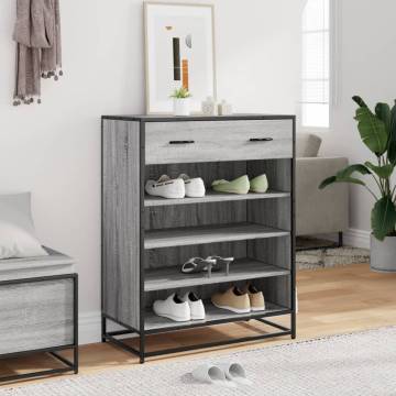 Elegant Grey Sonoma Shoe Cabinet - 75x38x97.5 cm