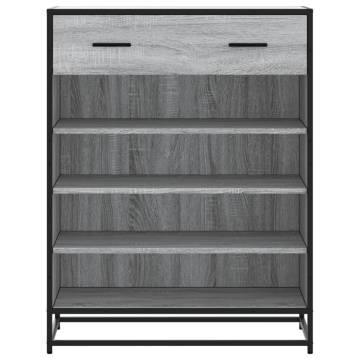 Elegant Grey Sonoma Shoe Cabinet - 75x38x97.5 cm