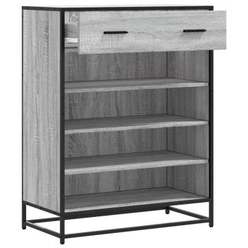 Elegant Grey Sonoma Shoe Cabinet - 75x38x97.5 cm