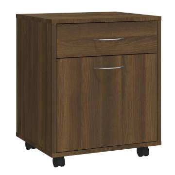 Brown Oak Rolling Cabinet 45x38x54 cm - HipoMarket