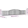 Arched Gabion Baskets Set of 10 - Galvanised Iron 400x50x60/80cm