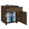 Brown Oak Rolling Cabinet 45x38x54 cm - HipoMarket