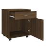 Brown Oak Rolling Cabinet 45x38x54 cm - HipoMarket