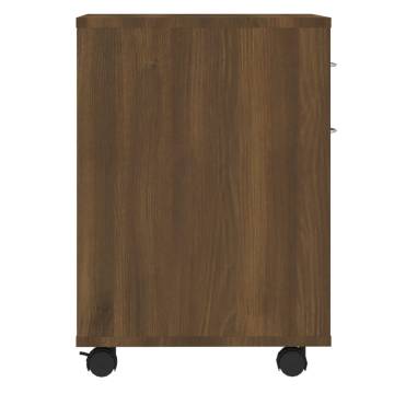 Brown Oak Rolling Cabinet 45x38x54 cm - HipoMarket