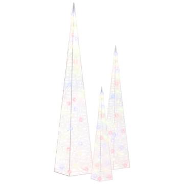 Acrylic Decorative LED Light Cone Set - Multicolour 30-60cm