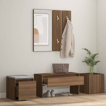 Hallway Furniture Set - Brown Oak Engineered Wood | HipoMarket