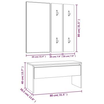 Hallway Furniture Set - Brown Oak Engineered Wood | HipoMarket