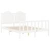 White Bed Frame 140x200 cm - Solid Wood Pine | Hipo Market