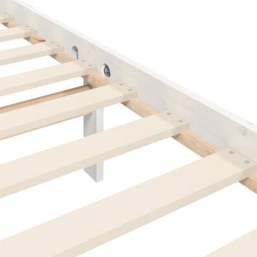 White Bed Frame 140x200 cm - Solid Wood Pine | Hipo Market