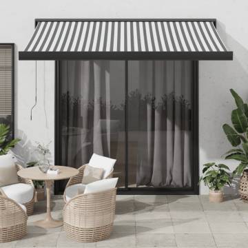 Retractable Awning Anthracite & White 3.5x2.5 m - Hipo Market