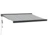 Retractable Awning Anthracite & White 3.5x2.5 m - Hipo Market