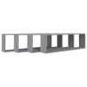 Wall Cube Shelves - 4 pcs Grey Sonoma, 100x15x30 cm