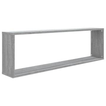 Wall Cube Shelves - 4 pcs Grey Sonoma, 100x15x30 cm