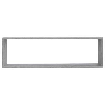 Wall Cube Shelves - 4 pcs Grey Sonoma, 100x15x30 cm