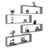 Wall Cube Shelves - 4 pcs Grey Sonoma, 100x15x30 cm