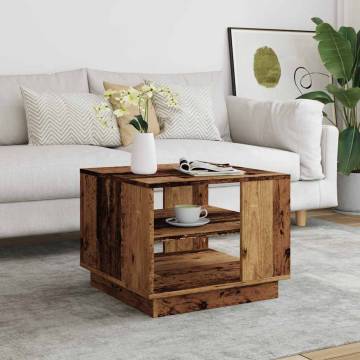 Coffee Table Old Wood 55x55 cm - Durable Engineered Wood