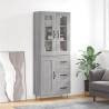  Highboard Grey Sonoma 69.5x34x180 cm Engineered Wood Colour grey sonoma Quantity in Package 1 Model 1 wood door 3 drawers 