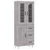 Elegant Highboard Grey Sonoma - 69.5x34x180 cm - Hipomarket