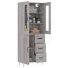 Elegant Highboard Grey Sonoma - 69.5x34x180 cm - Hipomarket