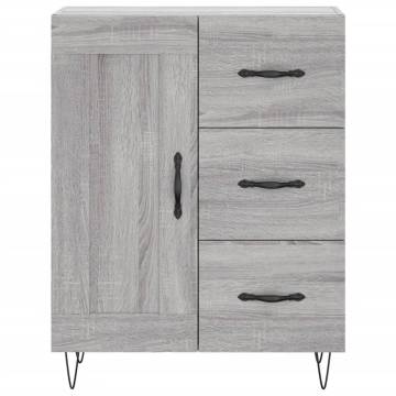 Elegant Highboard Grey Sonoma - 69.5x34x180 cm - Hipomarket