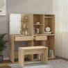 Dressing Table Set with LED - Sonoma Oak Wood | HipoMarket UK