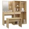 Dressing Table Set with LED - Sonoma Oak Wood | HipoMarket UK