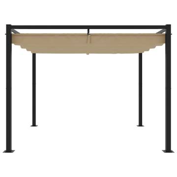 Garden Gazebo with Retractable Roof - Taupe 3x3 m Steel