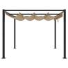 Garden Gazebo with Retractable Roof - Taupe 3x3 m Steel