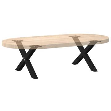 X-Shaped Coffee Table Legs - 2 pcs Black Steel | HipoMarket