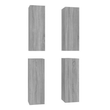 Stylish Grey Sonoma TV Cabinets - 4 pcs - Engineered Wood