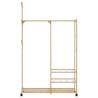 Bamboo Clothes Rack with Shelves & Wheels | 100x38x175.5 cm