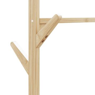 Bamboo Clothes Rack with Shelves & Wheels | 100x38x175.5 cm