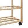 Bamboo Clothes Rack with Shelves & Wheels | 100x38x175.5 cm