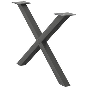 X-Shaped Coffee Table Legs - Anthracite Steel - 2 pcs | Hipo Market