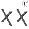 X-Shaped Coffee Table Legs - Anthracite Steel - 2 pcs | Hipo Market