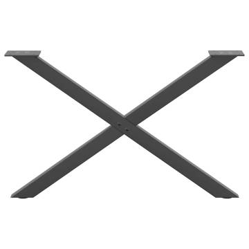 X-Shaped Coffee Table Legs - Anthracite Steel - 2 pcs | Hipo Market