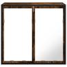 Stylish Smoked Oak Bathroom Mirror Cabinet - 65x20x60 cm