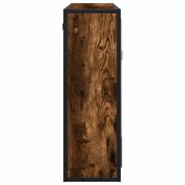 Stylish Smoked Oak Bathroom Mirror Cabinet - 65x20x60 cm