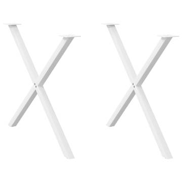 X-Shaped Dining Table Legs - White Steel 90x(72-73) cm (2 pcs)