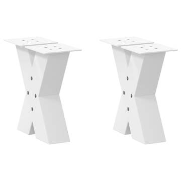 Coffee Table Legs X-Shaped - 2 pcs White Steel | HipoMarket