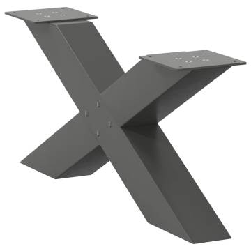 X-Shaped Coffee Table Legs - Anthracite Steel 70x(30-31) cm