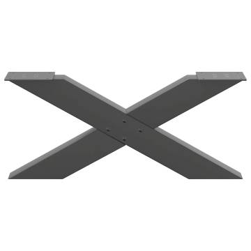 X-Shaped Coffee Table Legs - Anthracite Steel 70x(30-31) cm