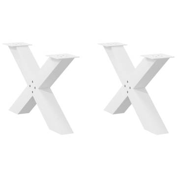 X-Shaped Coffee Table Legs - White Steel | Durable & Modern Design